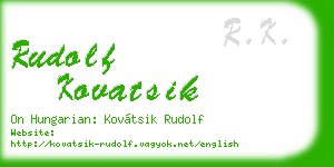 rudolf kovatsik business card